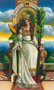 Pre-Raphaelite Tarot - Regina di Bastoni